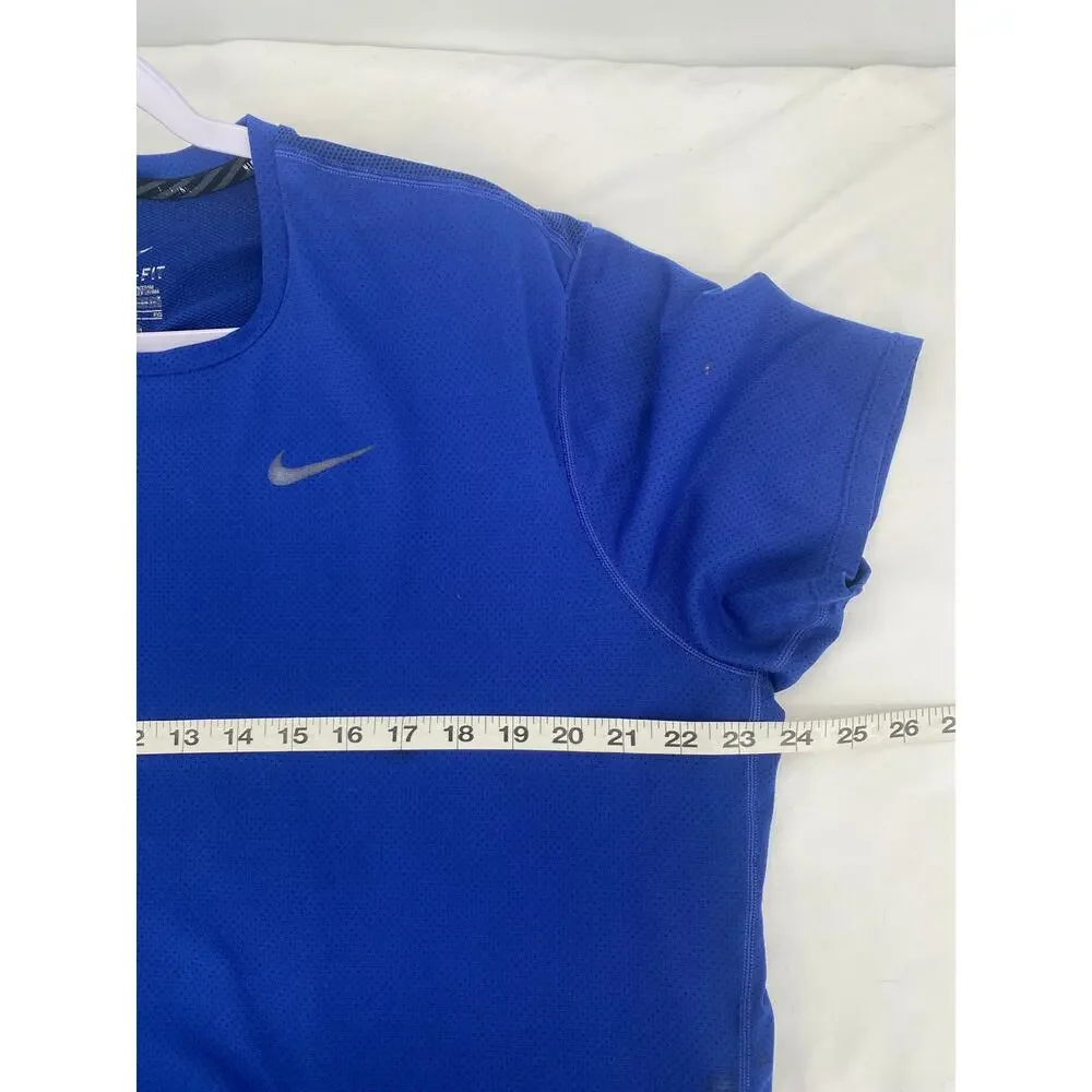 Nike Running Dri-Fit Contour Breathable Blue Running Shirt Men’s Size XL